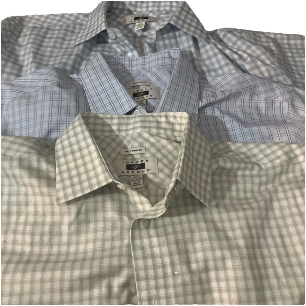 100% Egyptian Cotton (Lot Of  3) Joseph Abboud Dress Shirts      34 /35